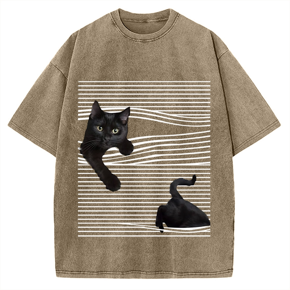Line Cat Vintage Washed T-shirt
