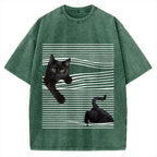 Line Cat Vintage Washed T-shirt