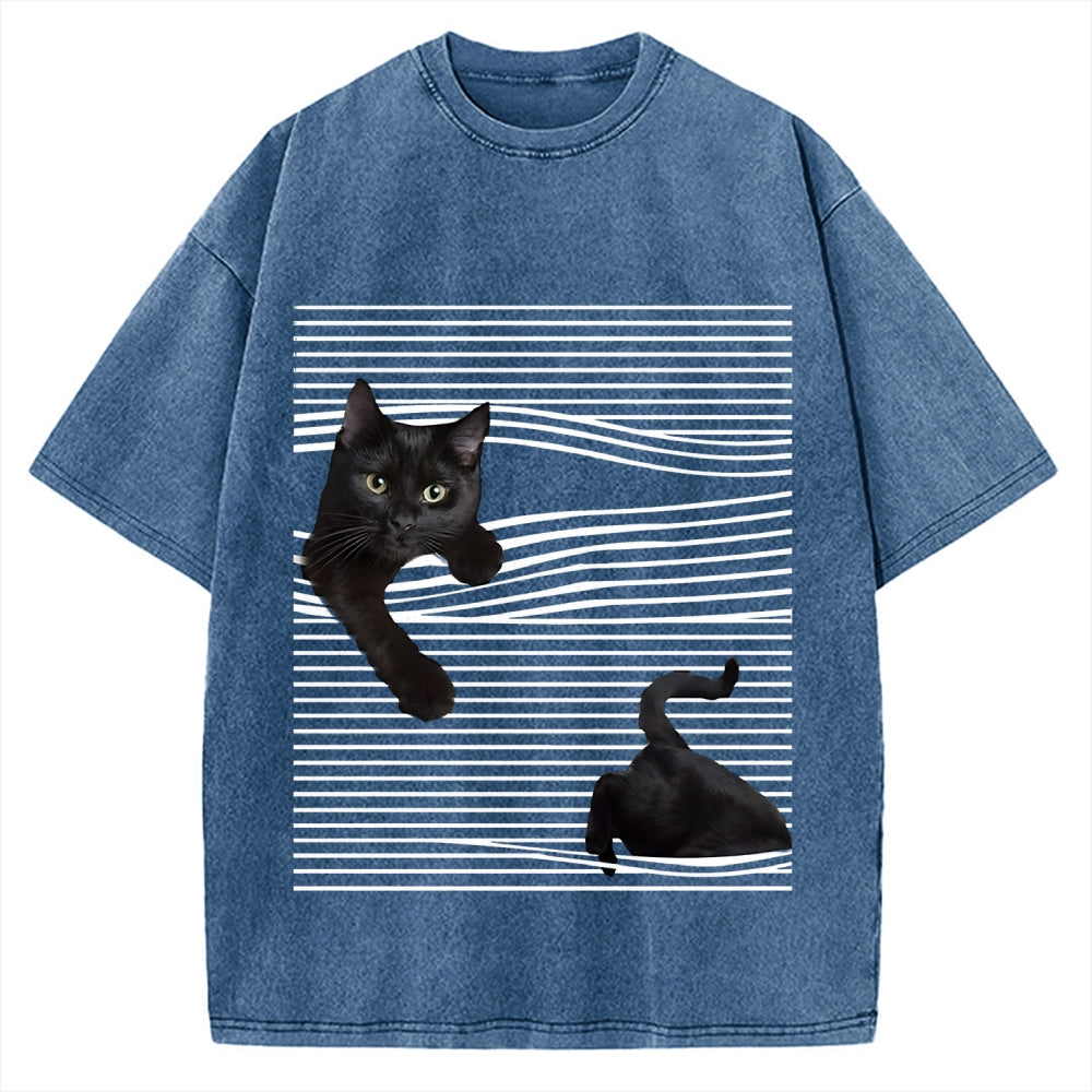 Line Cat Vintage Washed T-shirt