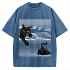 Line Cat Vintage Washed T-shirt