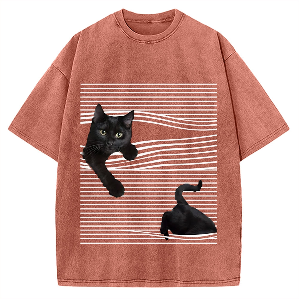 Line Cat Vintage Washed T-shirt