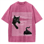 Line Cat Vintage Washed T-shirt
