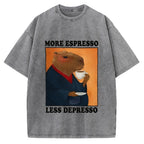 More Espresso Less Depresso Capybara Vintage Washed T-shirt