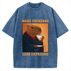 More Espresso Less Depresso Capybara Vintage Washed T-shirt