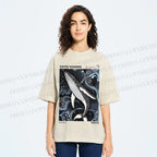Unisex Yayoi Kusama Ocean Dolphins Printed Washed Tee