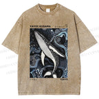 Unisex Yayoi Kusama Ocean Dolphins Printed Washed Tee