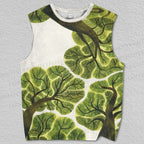 Unisex Trees Graffiti Printed Tank Top