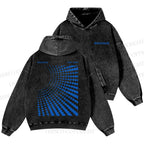 Unisex Casual Bauhaus Design Printed Washed Hoodie