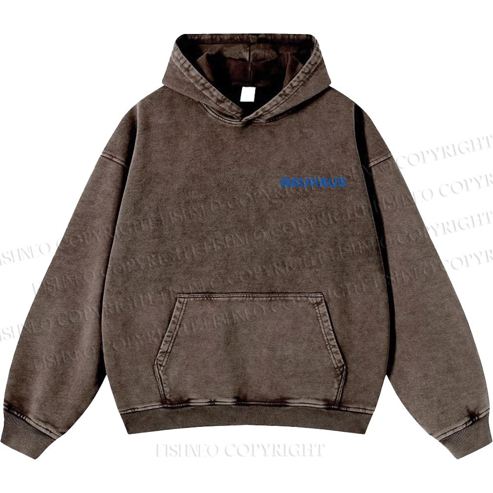 Unisex Casual Bauhaus Design Printed Washed Hoodie