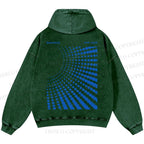 Unisex Casual Bauhaus Design Printed Washed Hoodie