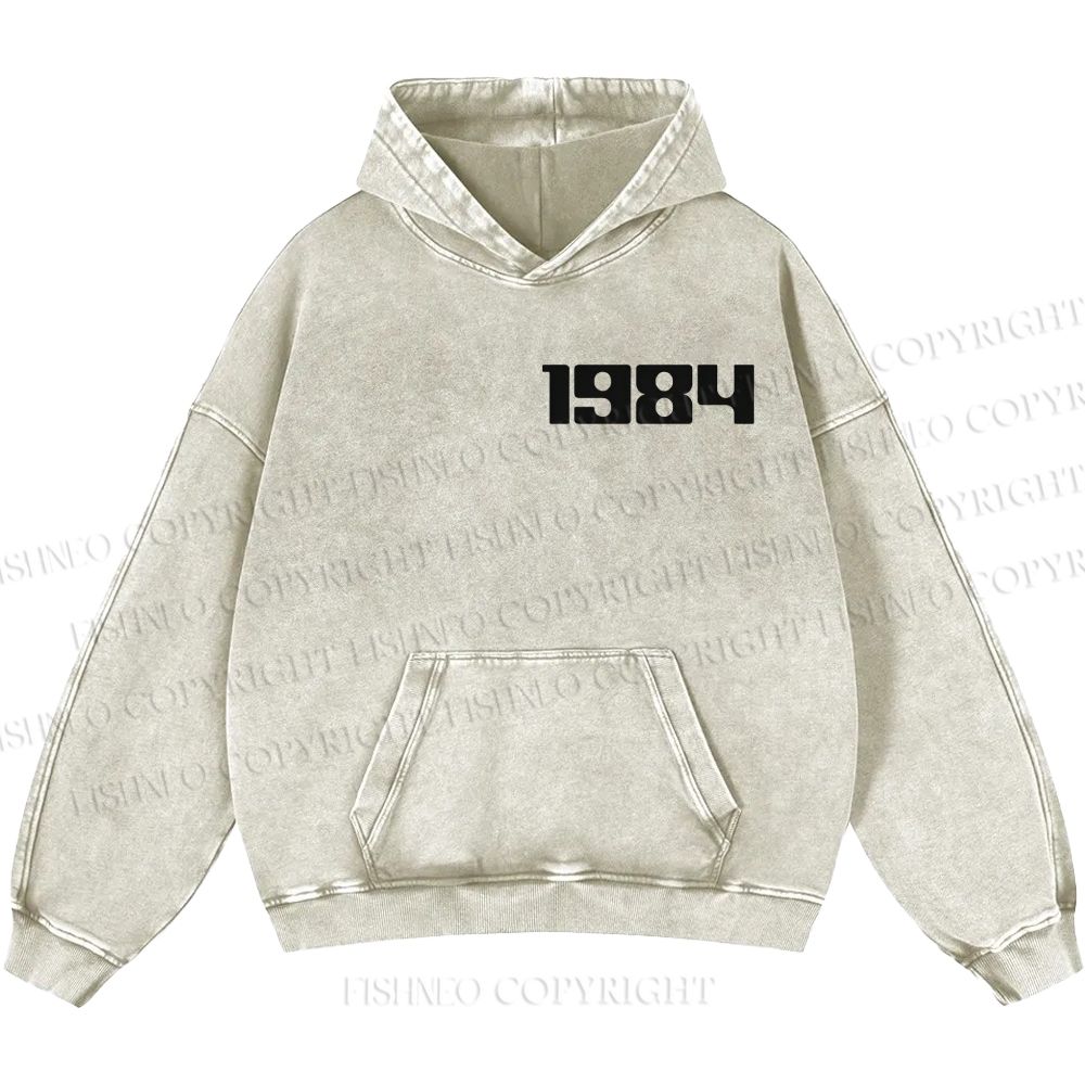 Unisex Casual Artistic Geometric Eyes Printed Washed Hoodie