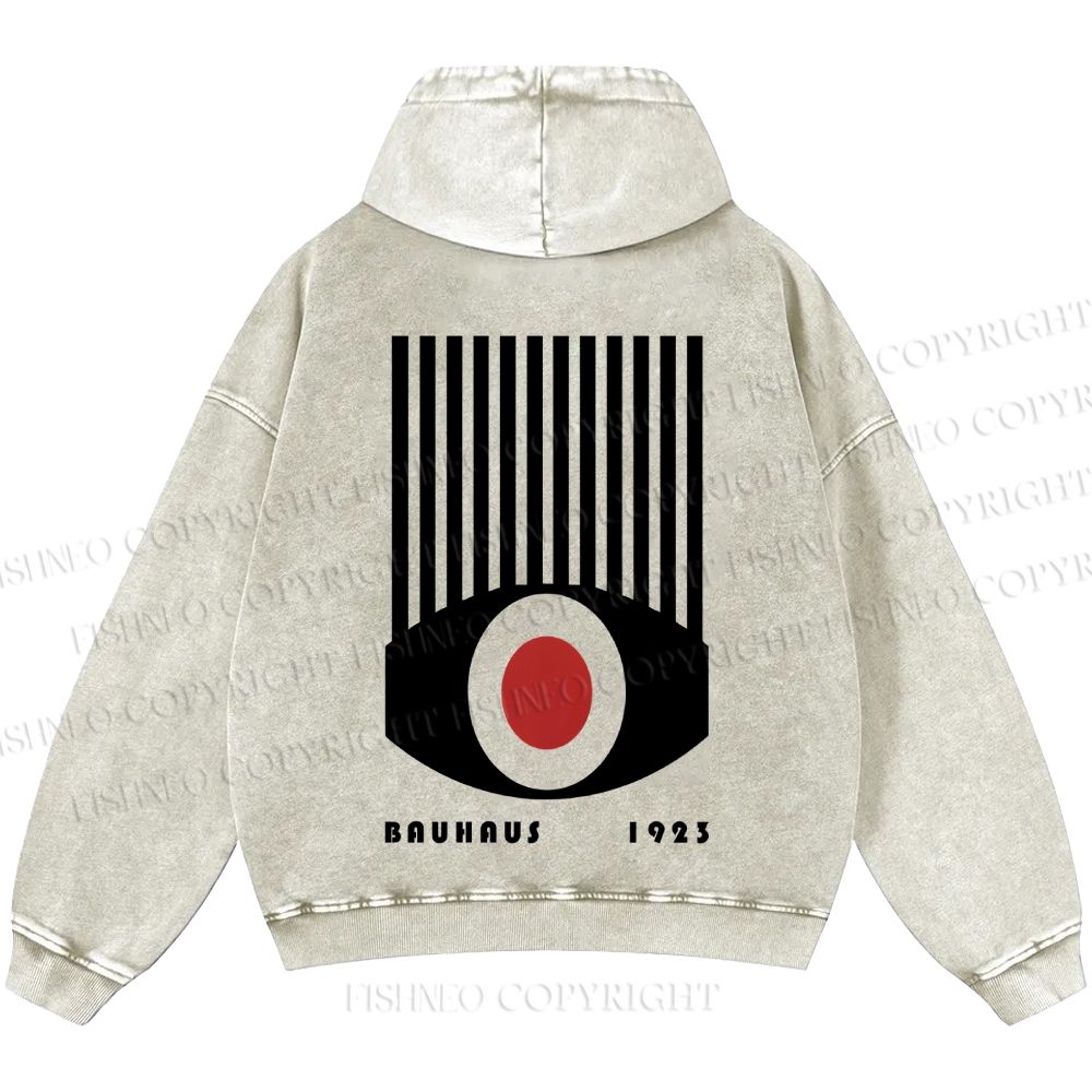 Unisex Casual Artistic Geometric Eyes Printed Washed Hoodie