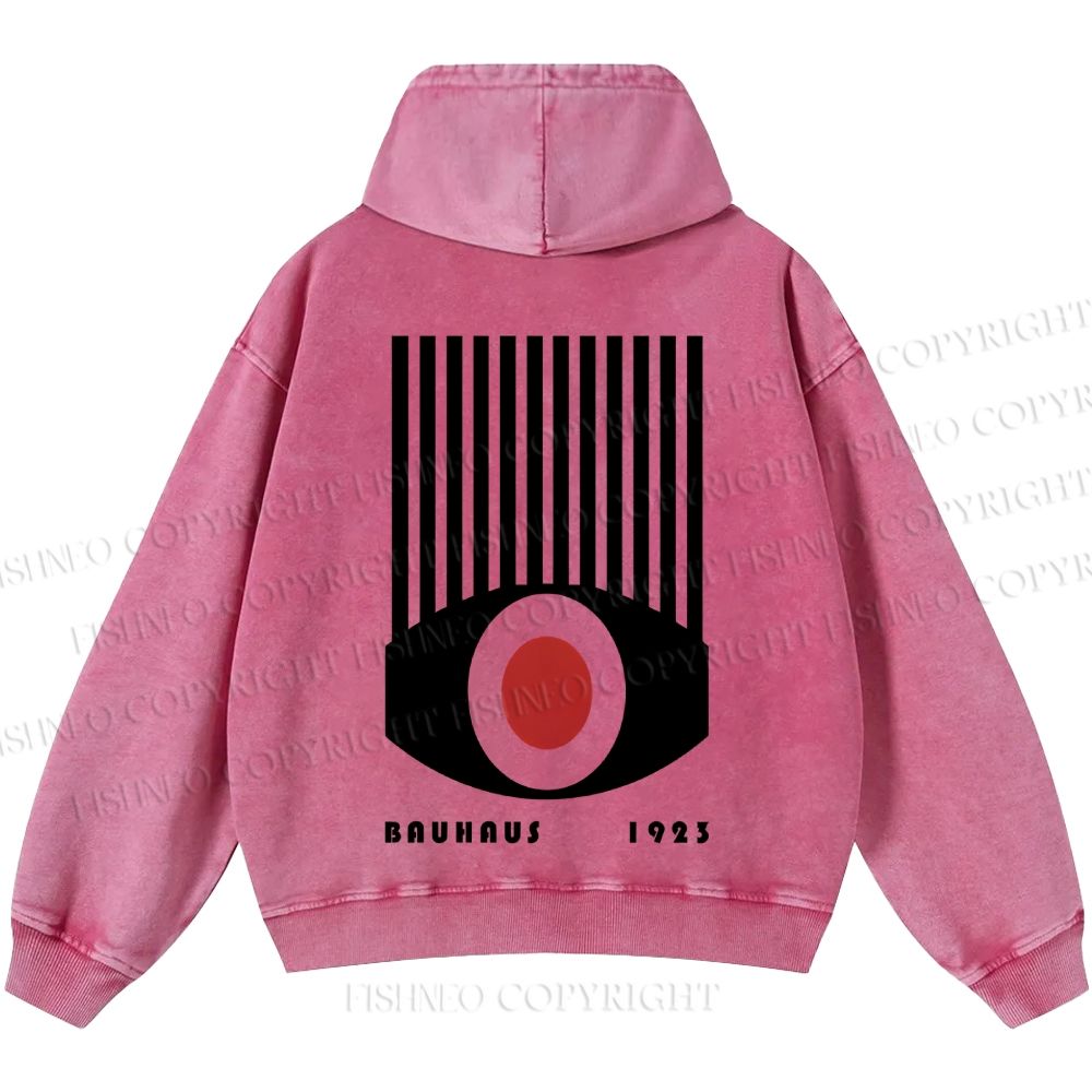 Unisex Casual Artistic Geometric Eyes Printed Washed Hoodie