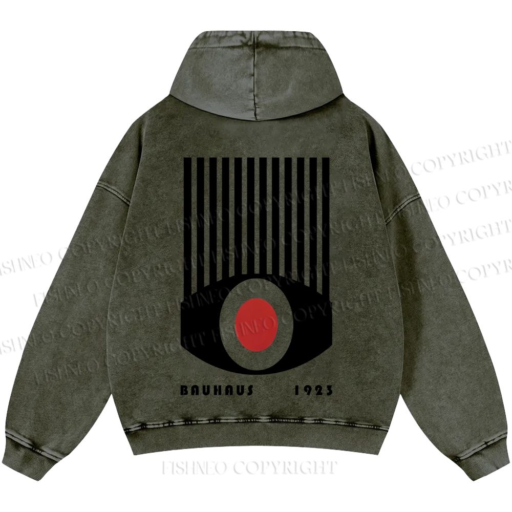 Unisex Casual Artistic Geometric Eyes Printed Washed Hoodie