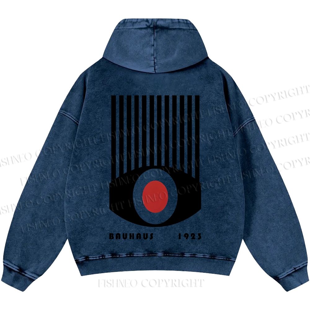 Unisex Casual Artistic Geometric Eyes Printed Washed Hoodie