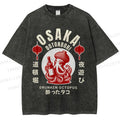 Unisex Osaka Dotonbori Drunken Octopus Printed Washed Tee