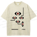 Unisex Bauhaus Geometric Eyes Printed Washed Tee