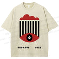 Unisex Bauhaus Geometric Eyes Printed Washed Tee
