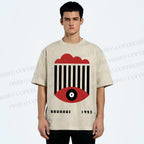 Unisex Bauhaus Geometric Eyes Printed Washed Tee