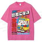 Unisex Catch The Jackpot Printed Washed Tee