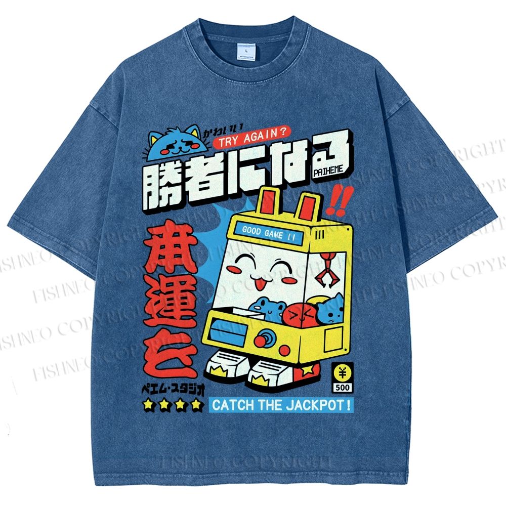 Unisex Catch The Jackpot Printed Washed Tee