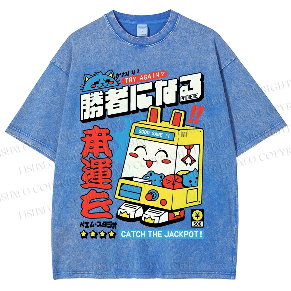 Unisex Catch The Jackpot Printed Washed Tee