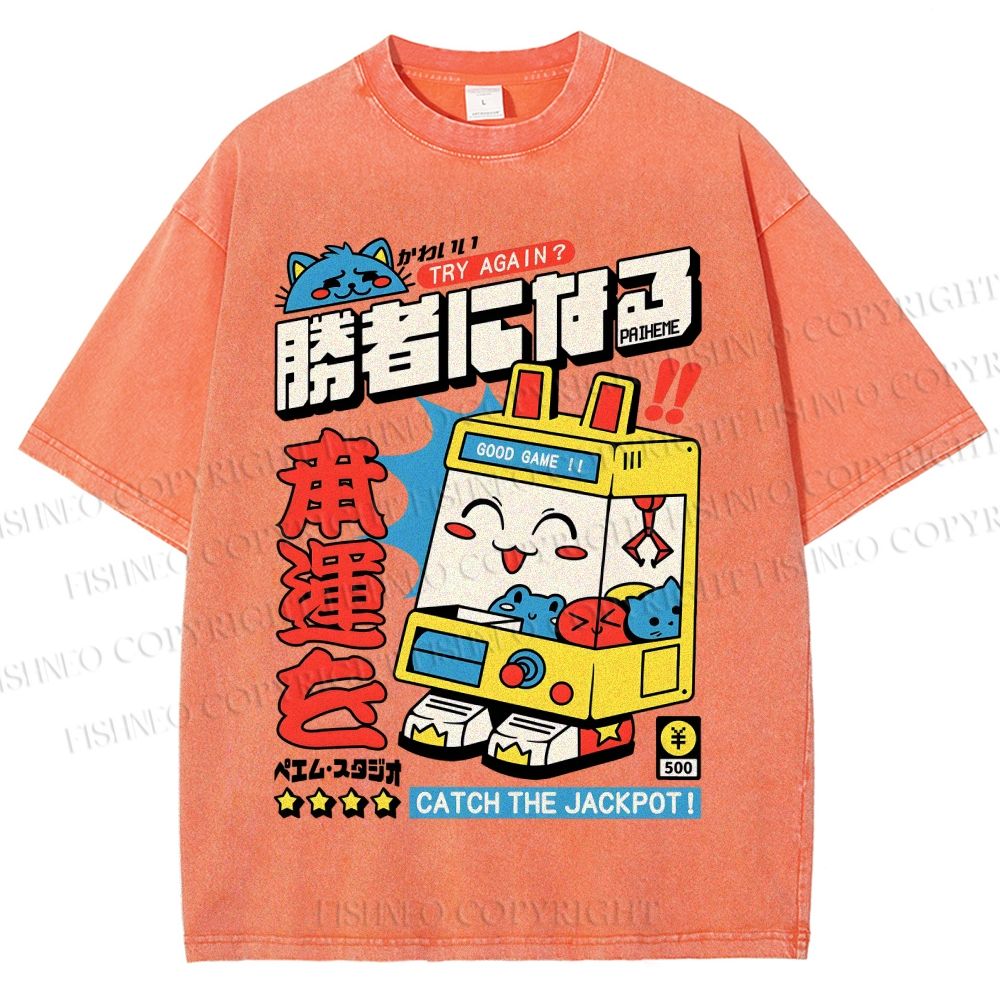 Unisex Catch The Jackpot Printed Washed Tee