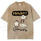 Unisex Goose Ghost Hunting Monday Is Coming Printed Washed Tee