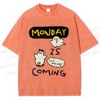 Unisex Goose Ghost Hunting Monday Is Coming Printed Washed Tee