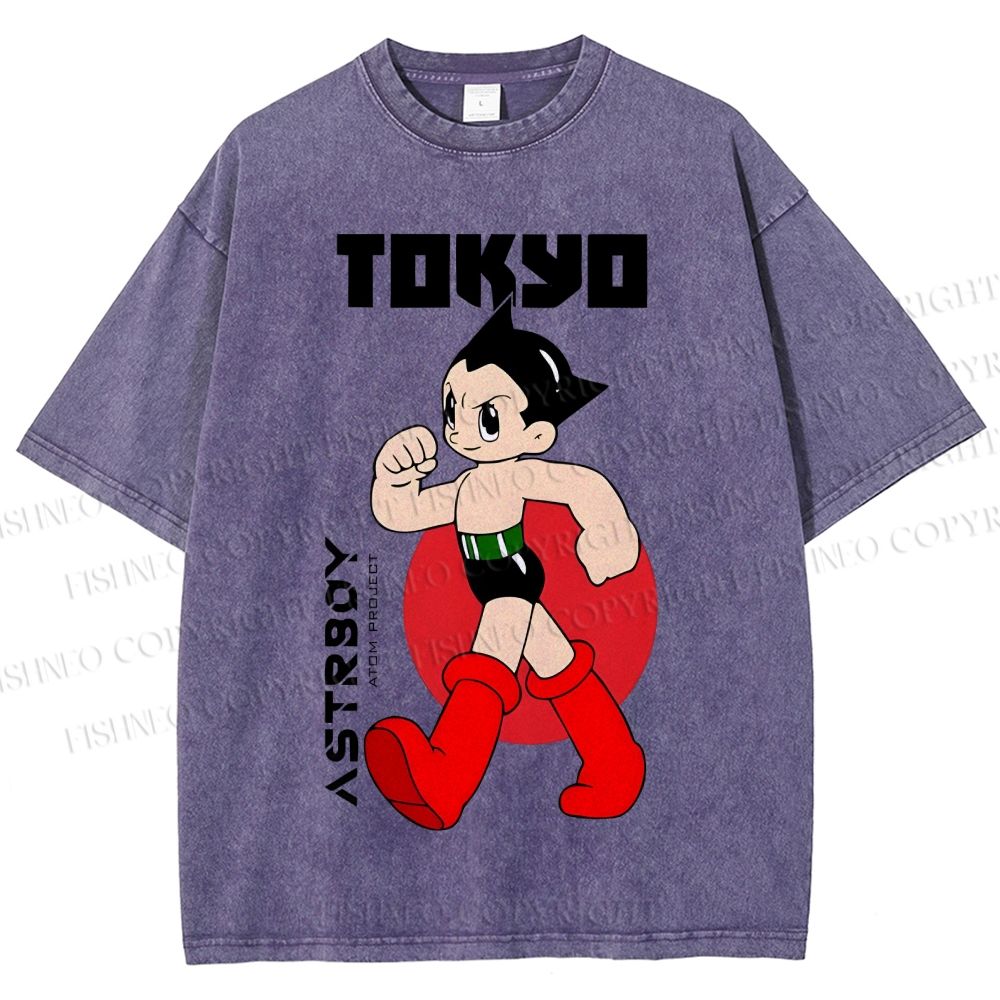 Unisex Tokyo Astro Boy Printed Washed Tee