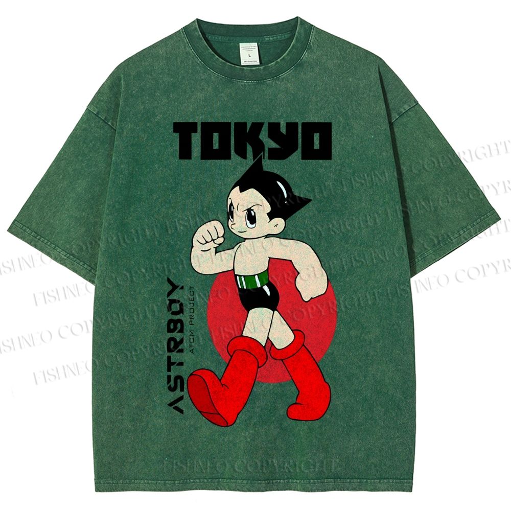 Unisex Tokyo Astro Boy Printed Washed Tee