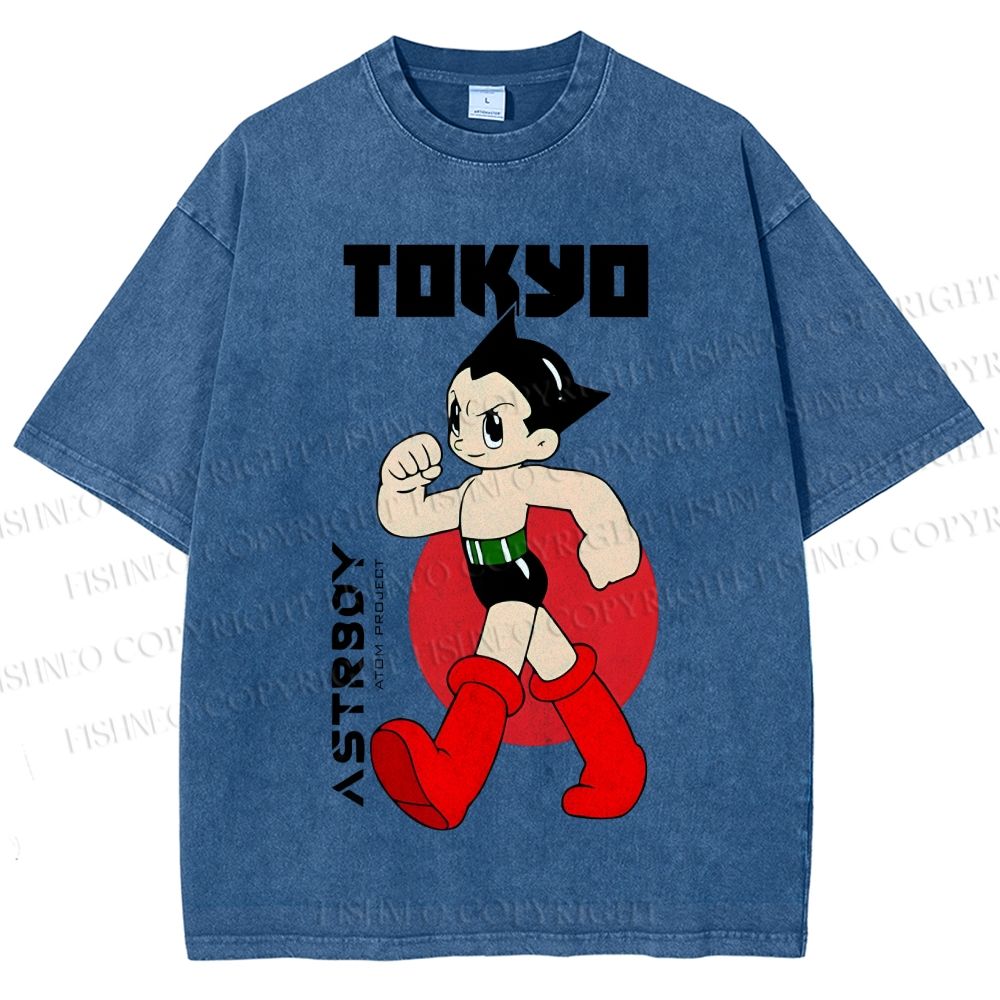 Unisex Tokyo Astro Boy Printed Washed Tee