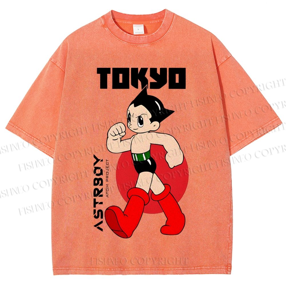 Unisex Tokyo Astro Boy Printed Washed Tee