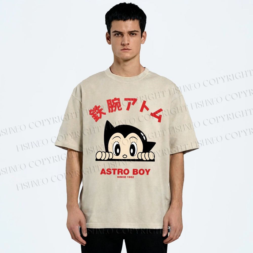 Unisex Astro Boy Printed Washed Tee