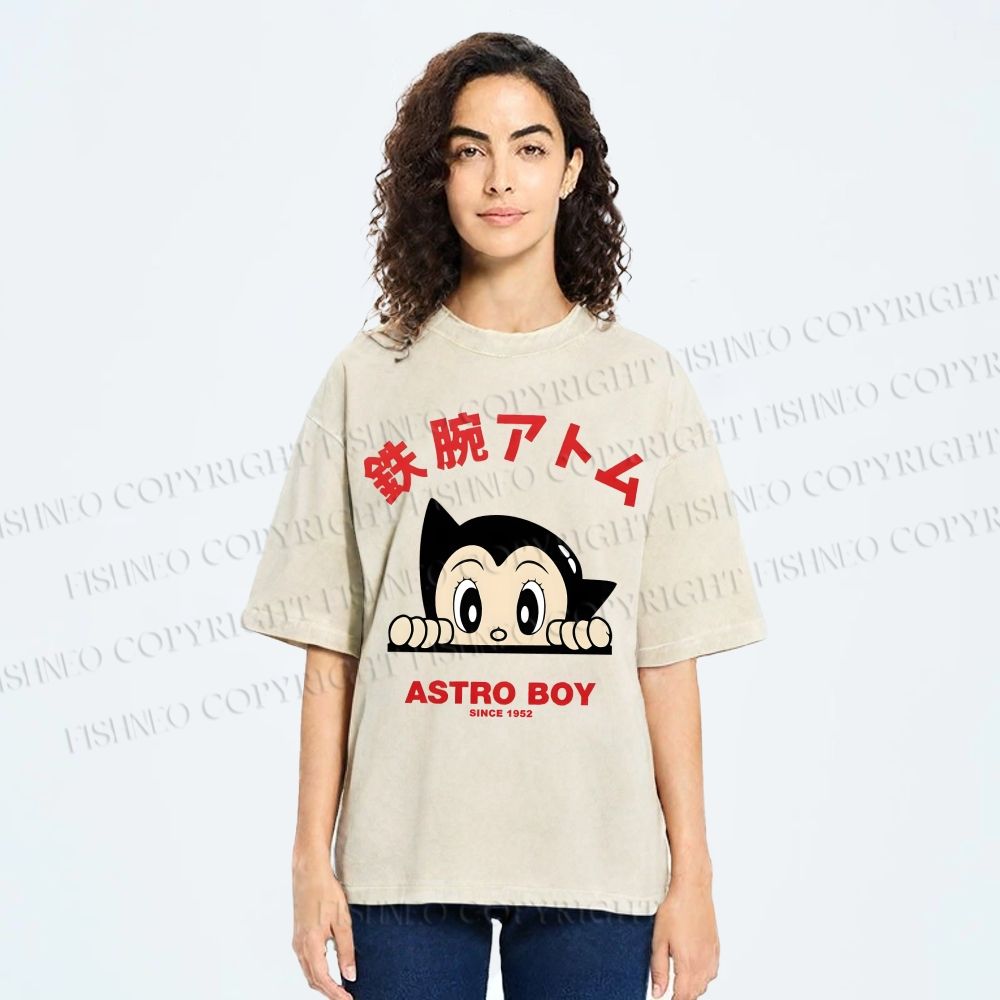 Unisex Astro Boy Printed Washed Tee