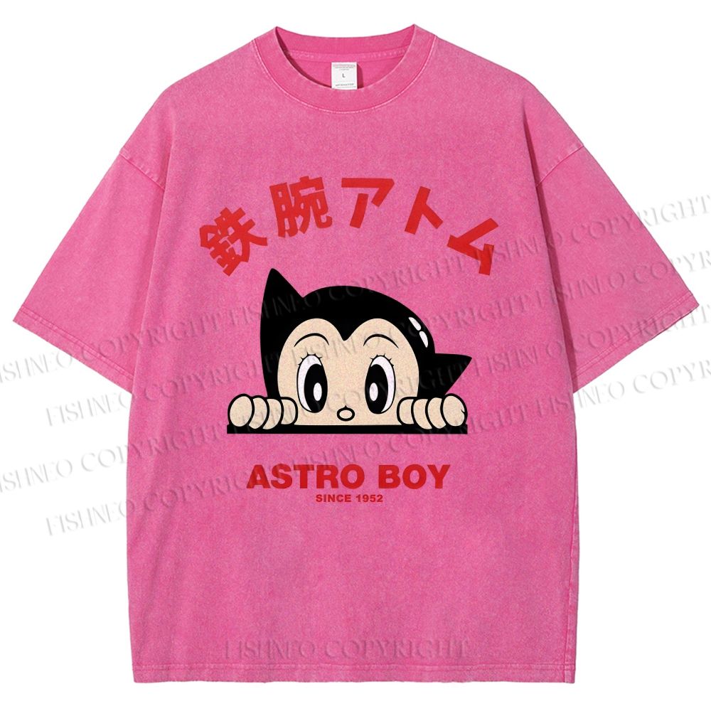 Unisex Astro Boy Printed Washed Tee