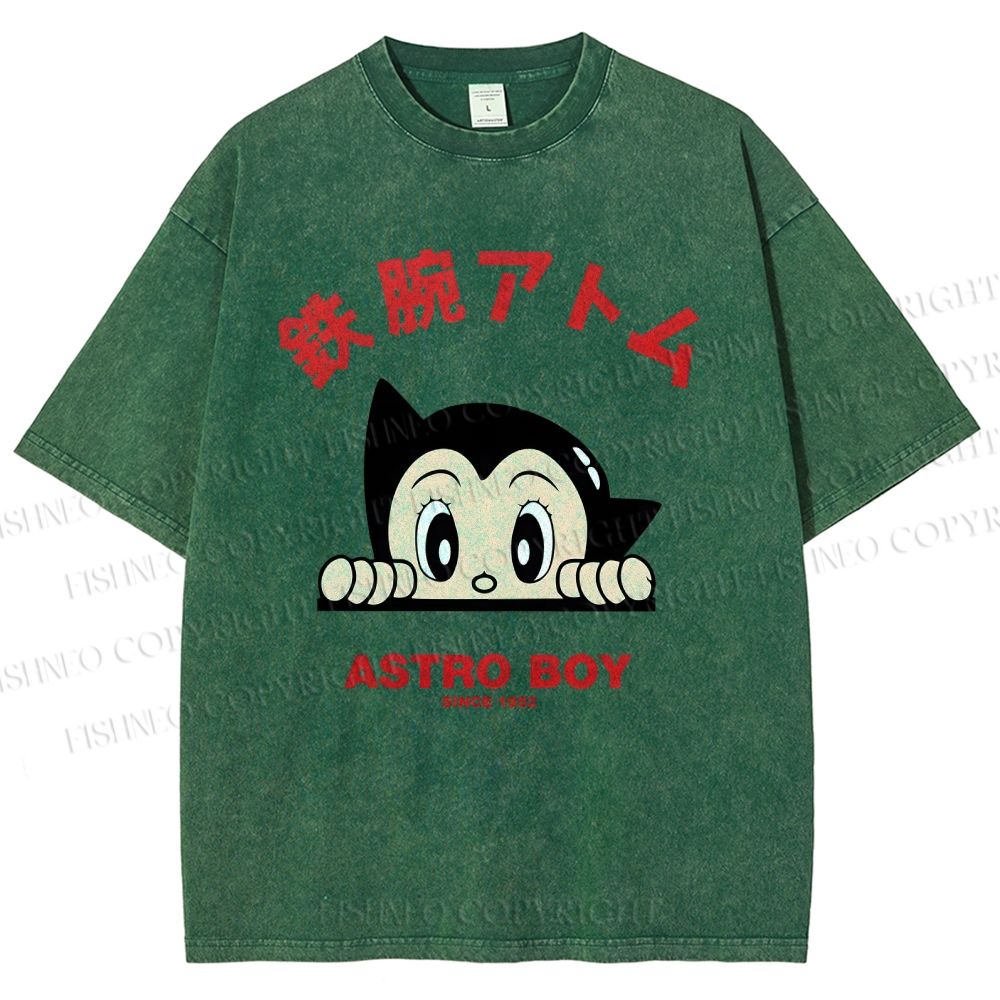 Unisex Astro Boy Printed Washed Tee