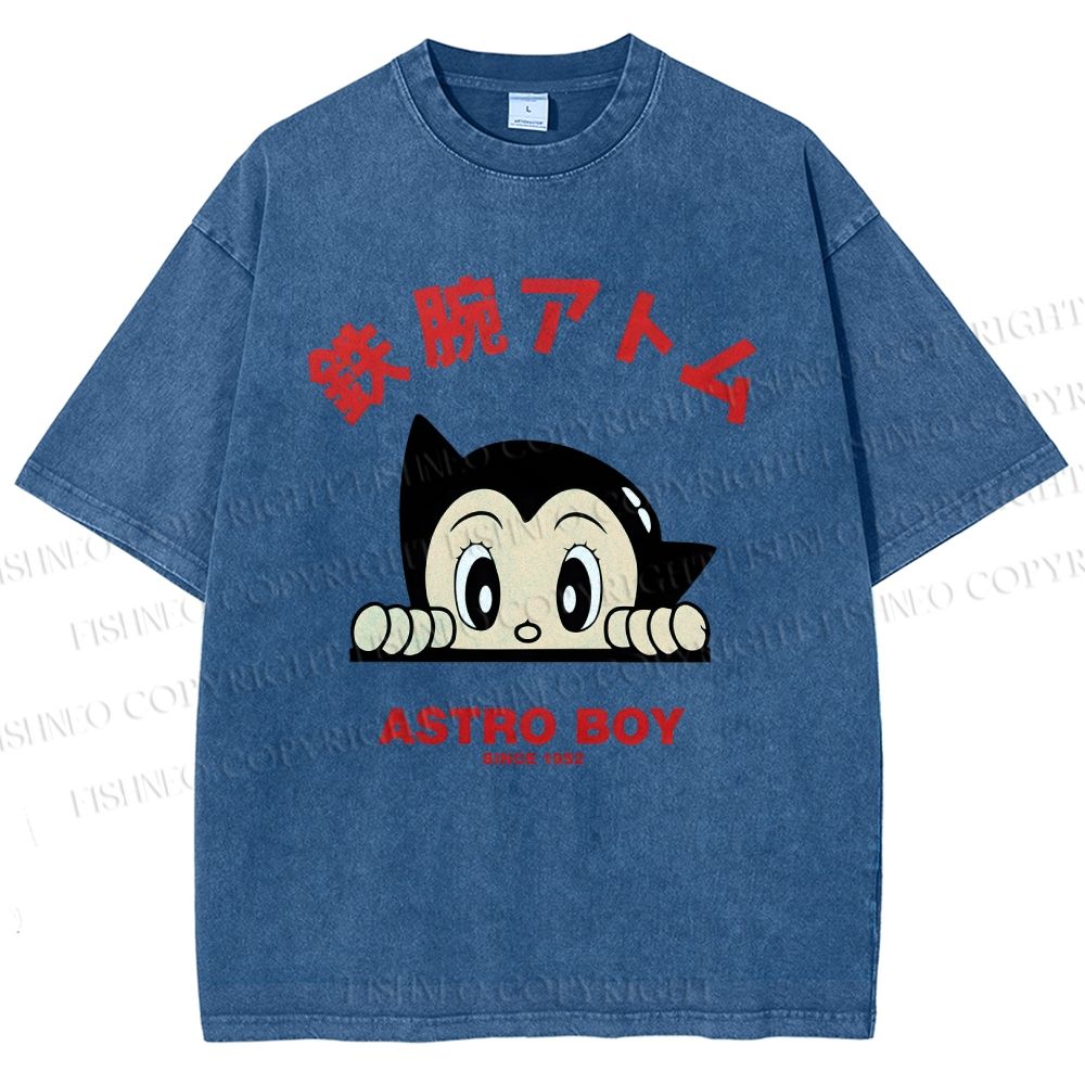 Unisex Astro Boy Printed Washed Tee