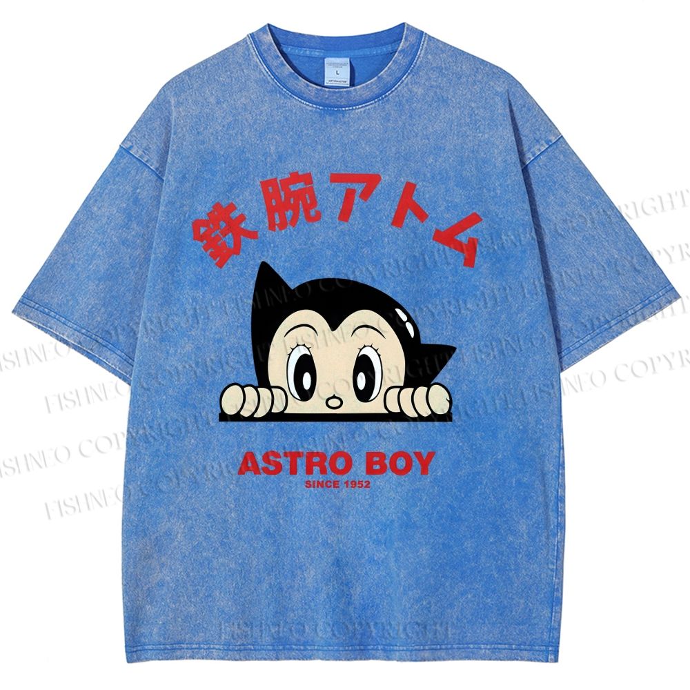 Unisex Astro Boy Printed Washed Tee