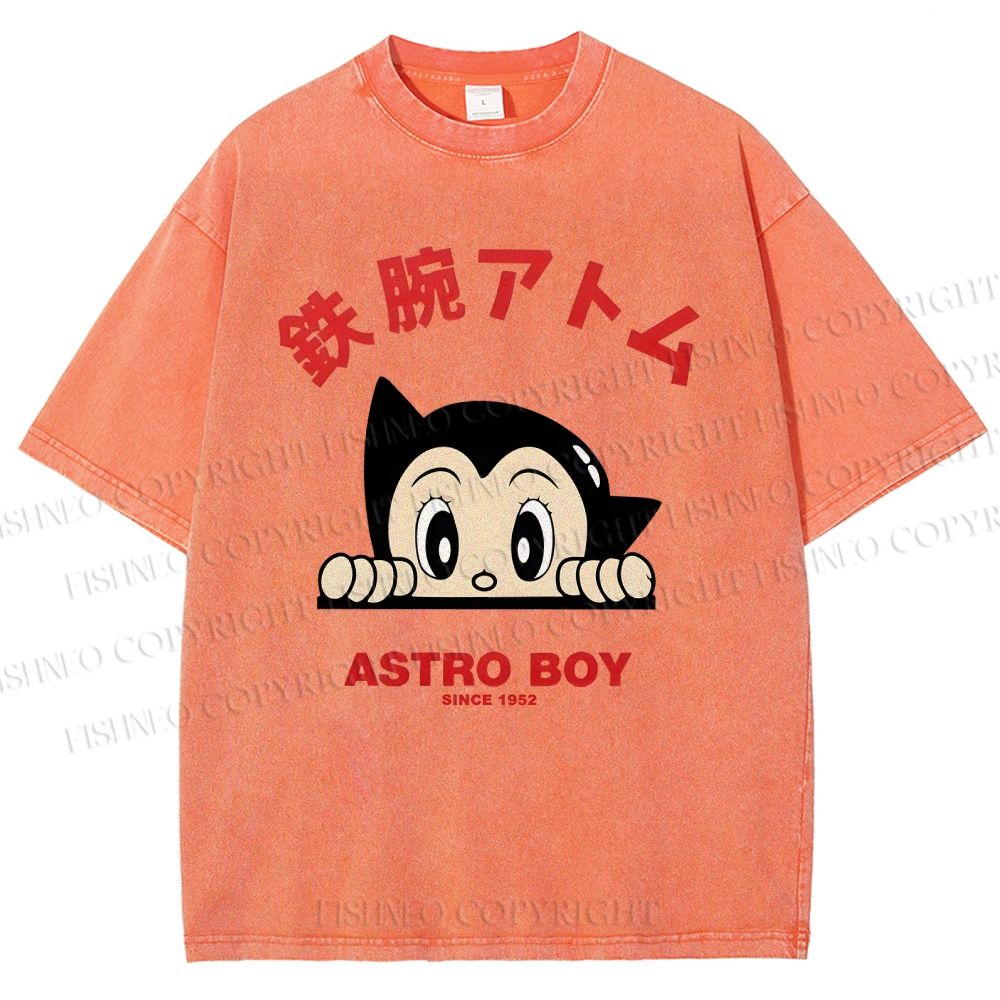 Unisex Astro Boy Printed Washed Tee
