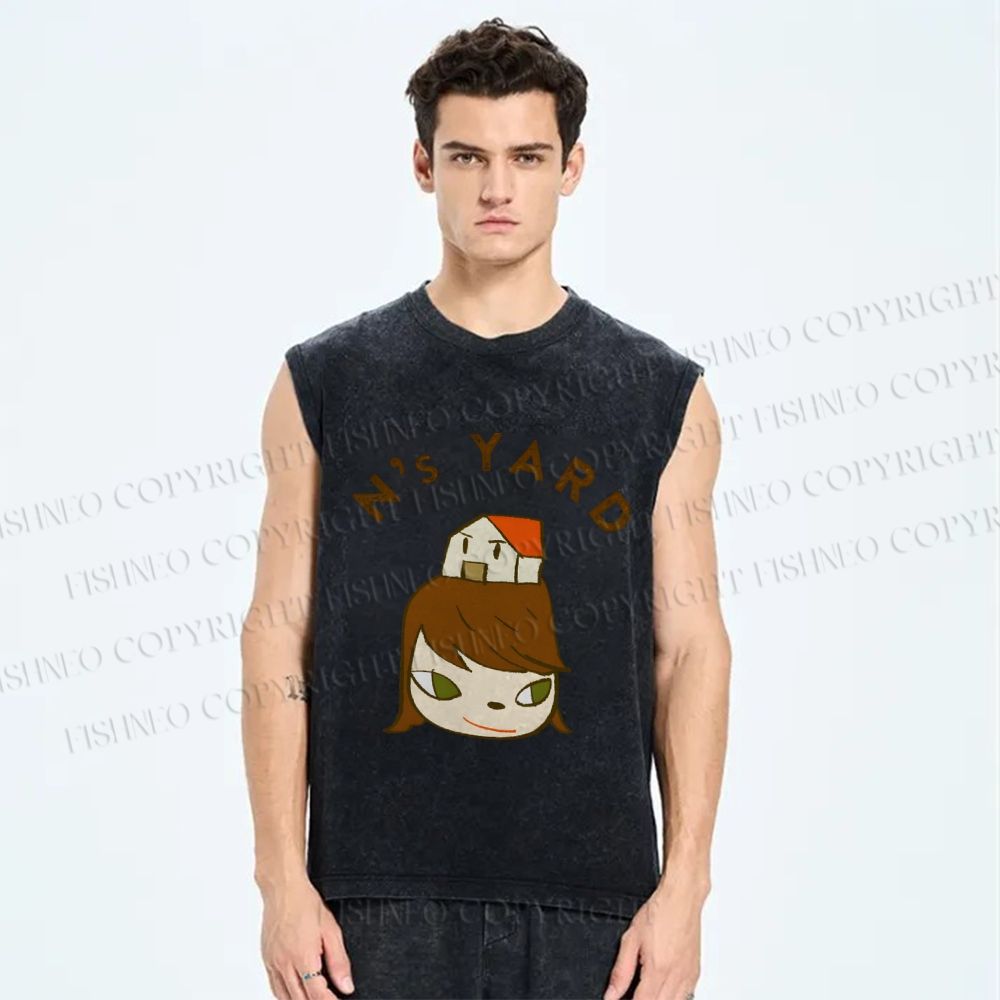 Unisex  N's Yard Yoshitomo Nara Printed Washed Tank Top