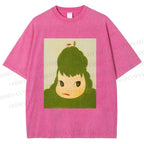 Unisex Green Yoshitomo Nara Printed Washed Tee