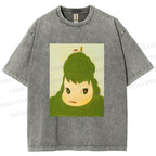 Unisex Green Yoshitomo Nara Printed Washed Tee