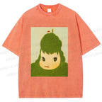 Unisex Green Yoshitomo Nara Printed Washed Tee