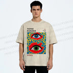 Unisex Yayoi Kusama Eyes Printed Washed Tee