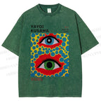 Unisex Yayoi Kusama Eyes Printed Washed Tee