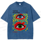 Unisex Yayoi Kusama Eyes Printed Washed Tee