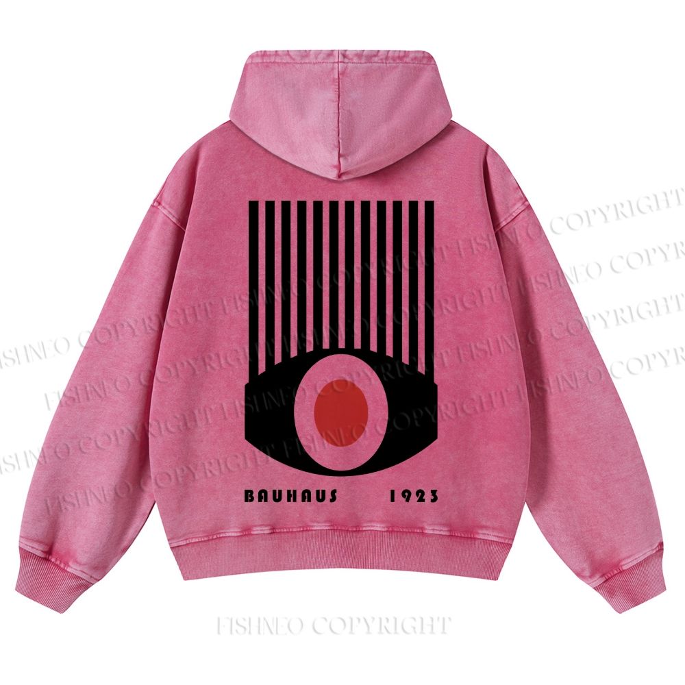 Casual Geometric Eyes Printed Washed Hoodie