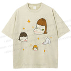 Unisex Yoshitomo Nara Dog Printed Washed Tee