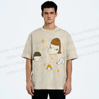Unisex Yoshitomo Nara Dog Printed Washed Tee